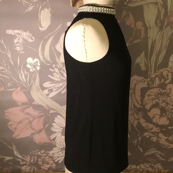 {White House Black Market} Faux Pearl Trim Halter - Picture 5 of 8